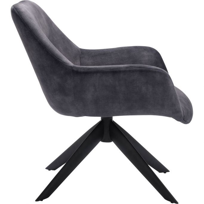 Fauteuil Houston draaibaar velvet Antraciet Trendhopper.nl