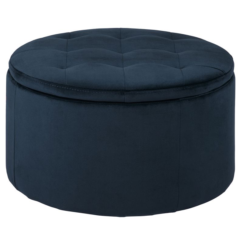 Poef Runa met opbergruimte Velvet Navy Blue