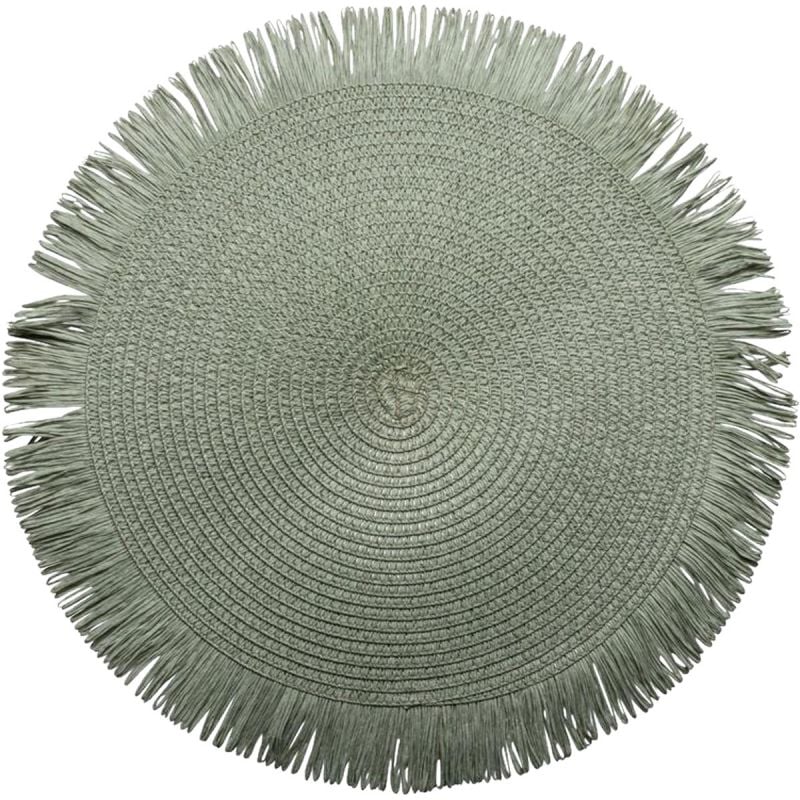 Placemat Fringe lichtgroen set van 2