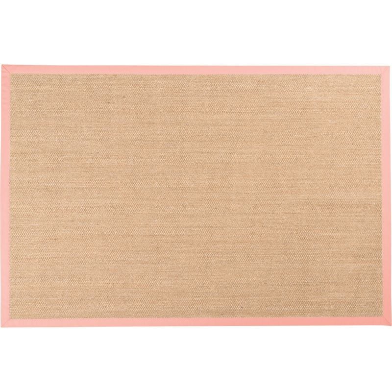 Vloerkleed Linna beige 200x290 met roze band