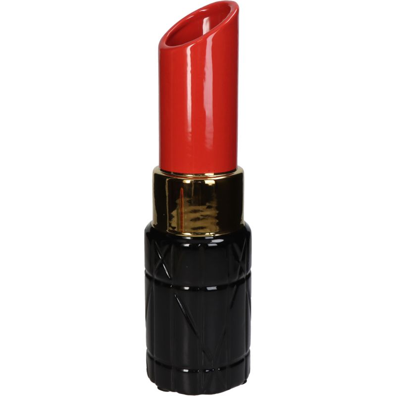 Vaas Lipstick Rood 10x10x35cm