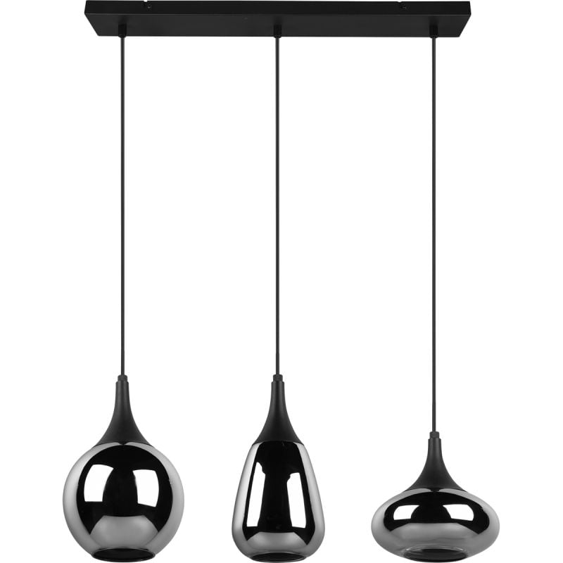 Trio Leuchten Lumina - Hanglamp - Zwart - Verchroomd Glas
