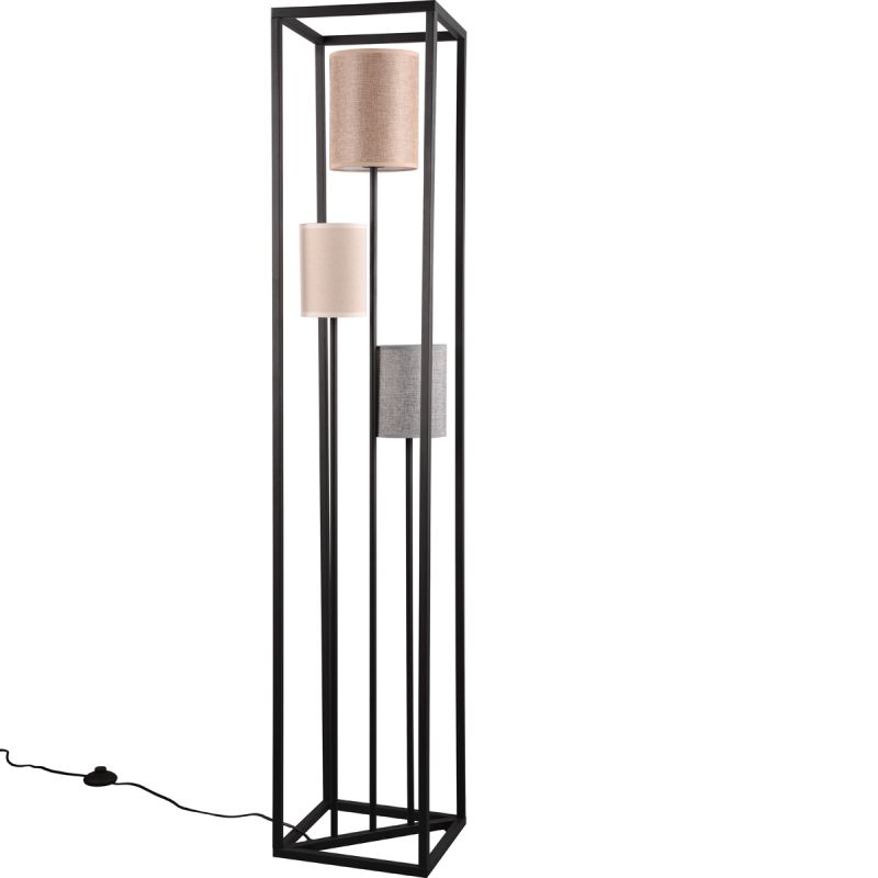 Vloerlamp Ross zwart mat excl. fitting 3x E27 4,9W