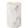 Ledkaars Marble wit 16,5cm hoog