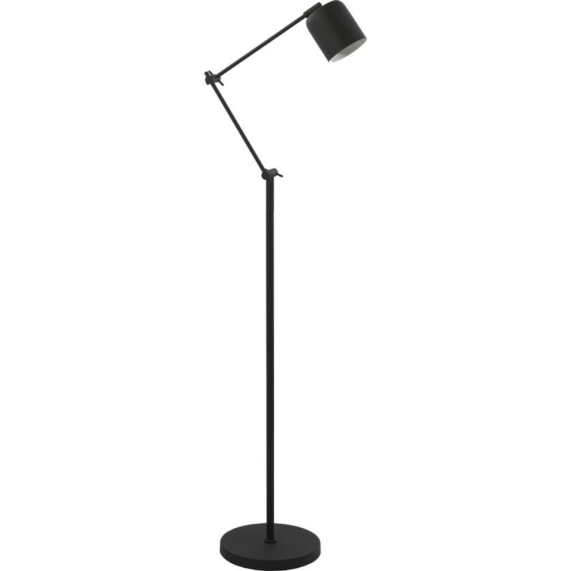 Vloerlamp Riksja mat zwart + dimmer